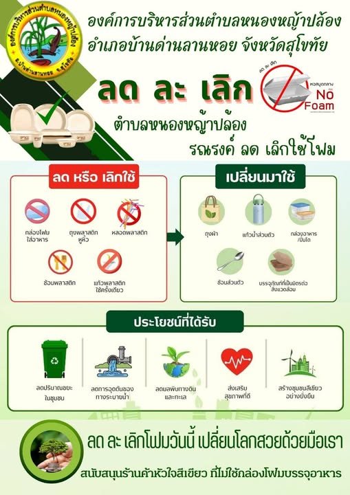 รณรงค์ ลดละเลิกการใช้ภาชนะโฟมบรรจุอาหาร
